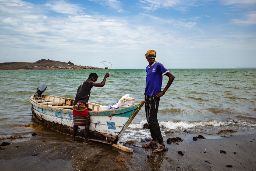Fishermen at work on Kenya’s lake Turkana